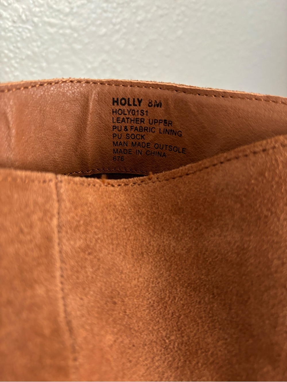 Suede Tall Leather Boots Cognac Brown Boho Western Y2K - Picture 2 of 4